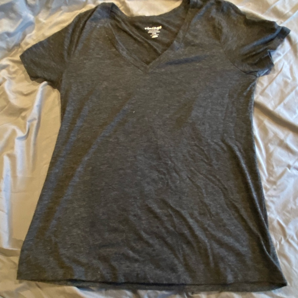 Vintage Old Navy Dark Gray Heather V Neck T Shirt
